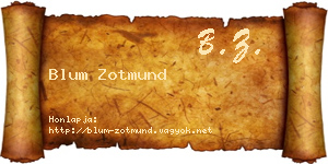 Blum Zotmund névjegykártya
